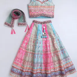 JAY NAGNATH FAB Girls Embellished Ready to Wear Art Silk Lehenga & Blouse With Dupatta-image-66