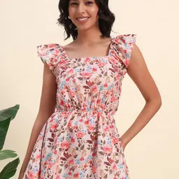 CORSICA Women Floral Print Flutter Sleeve Top-1