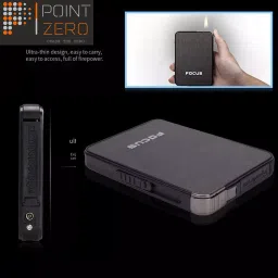 point zero FOCUS Cigarette Case Metal Body 2 In 1 Ultra Thin Automatic Cigarette Case With Build In Gas Lighter Automatic Popup Cigarette Box Holder Inside Cigarette Pocket Lighter image 3