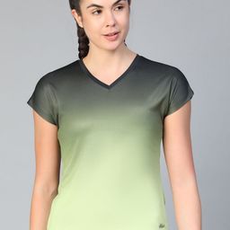 ATHLISIS Women Printed V-Neck e-Dry Raw Edge Slim Fit T-shirt-image-97