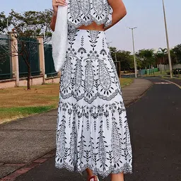 Routes by All About You Printed Shoulder Straps Top & Skirt Co-Ords-image-36