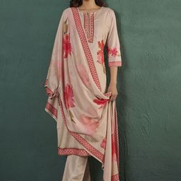 Anouk Women Floral Printed Regular Gotta Patti Kurta with Trousers & With Dupatta-21