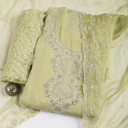 Meena Bazaar Floral Embroidered Sequinned Unstitched Dress Material-image-34
