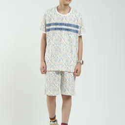 Monte Carlo Boys Printed Pure Cotton Round Neck T-Shirt & Bermuda Shorts Clothing Set-image-35