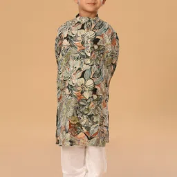 The Mini Trunk Girls Floral Embroidered Shoulder Strap Kurta With Trousers-picture-39