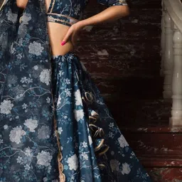 Kaizen TEXO FAB Floral Printed Semi-Stitched Lehenga & Unstitched Blouse With Dupatta image 5