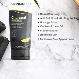 Spring H2O Set Of 2 Charcoal Face Wash For Deep Cleansing With Lemon Extract - 100 ml Each image 4