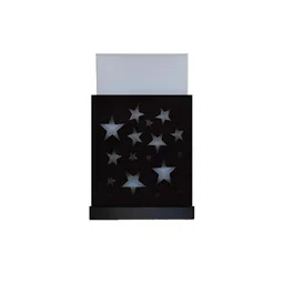 Gojeeva Black Textured Wooden Square Shaped Wall Lamp image 2