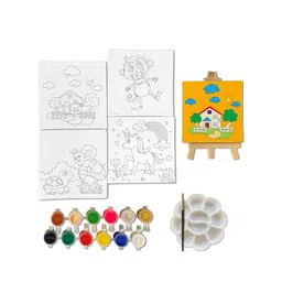 Mini Leaves Mini Canvas Craft Art Paint Kit-7