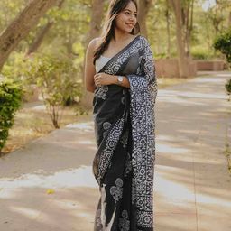 Moora Batik Printed Pure Cotton Saree-image-36