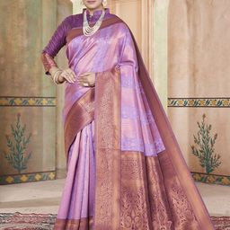 DIVASTRI Woven Design Zari Silk Blend Kanjeevaram Saree-image-51