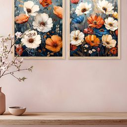Kotart Brown & White 2 Pieces Wooden Abstract Wall Arts-picture-0
