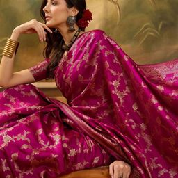 Suha Ethnic Motifs Zari Art Silk Handloom Banarasi Saree-picture-22