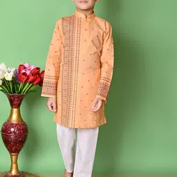NFC CREATION Boys Floral Printed Regular Pure Cotton Kurta with Pyjamas-50