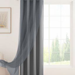 Story@home Grey Black Out & Sheer Long Door Curtain-picture-28