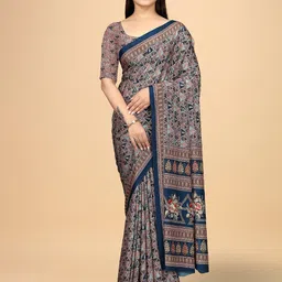 K 5 Fashion Floral Pure Crepe Saree-picture-53