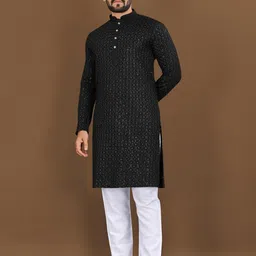 BALAJI CREATION Men Cotton Solid Straight Kurta-image-11