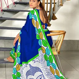 DIVASTRI Designer Block Print Saree image 3