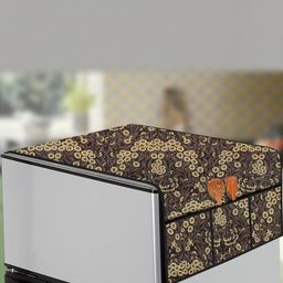 The Furnishing Tree Mustard Printed Refrigerator Cover-image-69