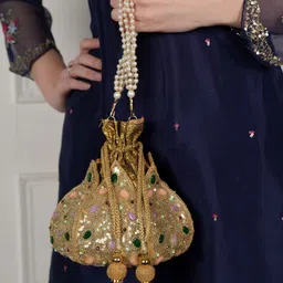 Anouk Embellished Potli Clutch-picture-18