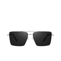 SPADEACES Unisex Black Lens & Silver-Toned Rectangle Sunglasses with-picture-32