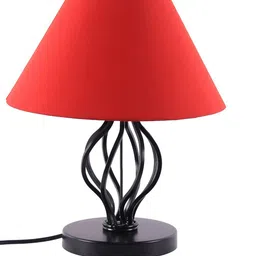 Devansh Red Solid Traditional Table Lamp image 3