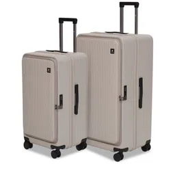 SWISS MILITARY Jade Hard Set Of 2 Textured Hard Sided Large & Medium Trolley Bags-11