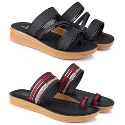 BERSACHE Set Of 2 Ultra Soft Technology Open Toe Flats image 2