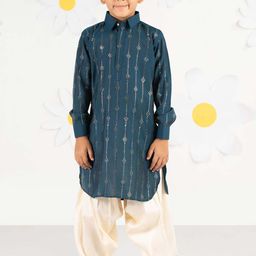VASTRAMAY Boys Printed Regular Kurta with Patiala-image-83