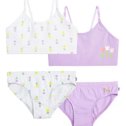 You Got Plan B Girls Pack Of 4 Floral Full Coverage Bra-53
