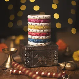 Taasha Craft Set Of 9 Thread Work & Sequence Bangles-picture-37