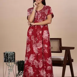 9shines Label Floral Print Maxi Nightdress-image-96