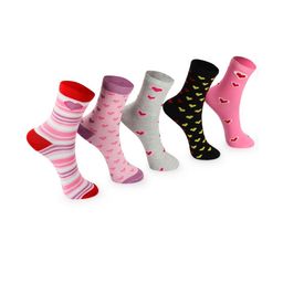 PRIMESOX MOVE ON Girls Set Of 5 Printed Ankle Length Cotton Socks-image-4