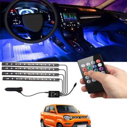 Multicolor 48LED/4Pcs Atmosphere Car Interior Light With Remote Control-249 Car Fancy Lights-image-3
