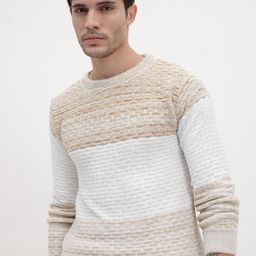 The Roadster Life Co. Cable Knit Woollen Pullover with Colourblocked Detail-picture-11