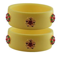 Vidhya Kangan Beige Plastic Bangles-image-75