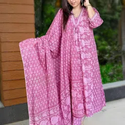 Moda Rapido Women Printed Kurta with Trousers & With Dupatta-picture-44