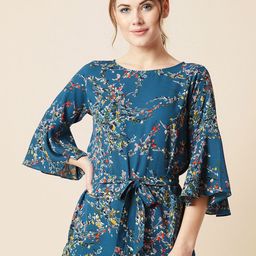 Mast & Harbour Women Floral Printed Cinched Waist Top-image-29
