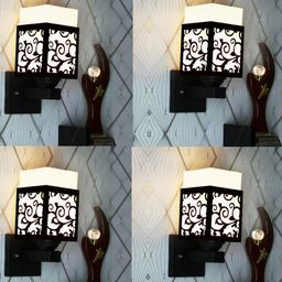 Gojeeva Brown Wood Square Wall Lamps-picture-0