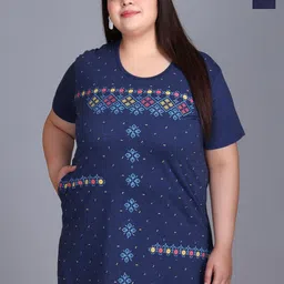 IN Love Pack Of 2 Plus Size Printed Cotton Lounge T-Shirt with Pocket-image-61