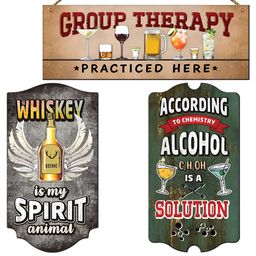 Chaka Chaundh 3Pcs Brown & Grey Printed Wooden Sign Palques Wall Hangings-2