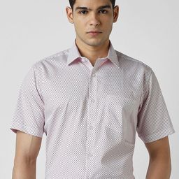 Van Heusen Printed Spread Collar Short Sleeves Formal Shirt-image-16