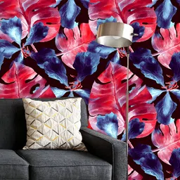 ArtzFolio Printed UV-Resistant Anti-Bacterial Palm And Hibiscus Jungle Peel & Stick Wallpaper-image-36