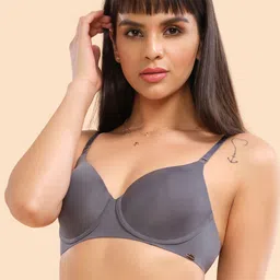 Enamor Grey Eco-Friendly T-shirt Bra with Crush-Proof Cups Padded And Wired High Coverage-18