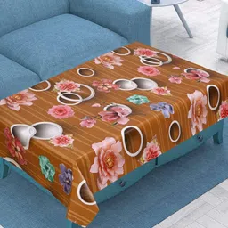 Dakshya Industries Brown Geometric Printed Waterproof Plastic 4-Seater Table Cover-image-72