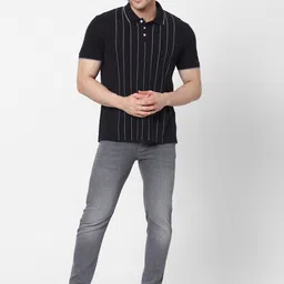 Celio Men Grey Slim Fit Low Distress Light Fade Jeans image 4