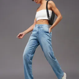 Miss Chase Women Wide Leg High-Rise Light Fade Stretchable Jeans-13
