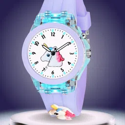 ON TIME OCTUS Kids Printed Dial Analogue Watch KD-035 PURPLE UNICORN-35