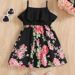 Miss & Chief Girls Floral Printed Layered Fit & Flare Dress-picture-15