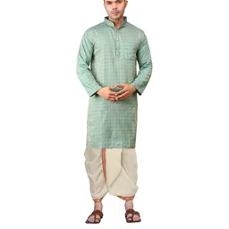 ADARNIYA Men Embroidered Straight Kurta Set-image-17